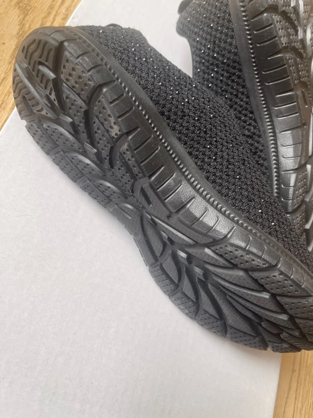 Skechers Women's Black Slip-On Knit Sneakers - Picture 6 of 8